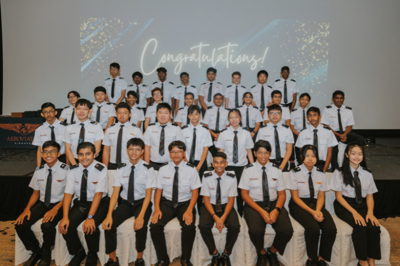 Group Photo Of Graduated Young Aviator