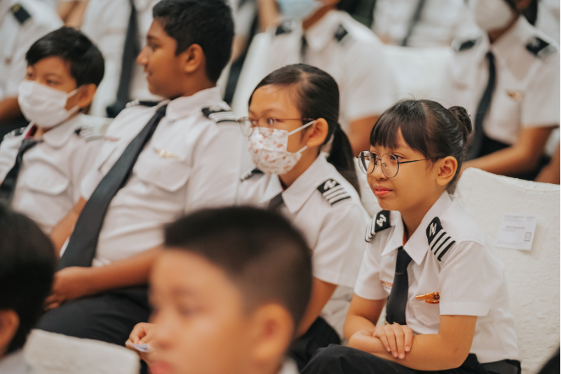 Junior Aviators Assenbled in Hall