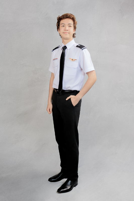 male youth aviator student