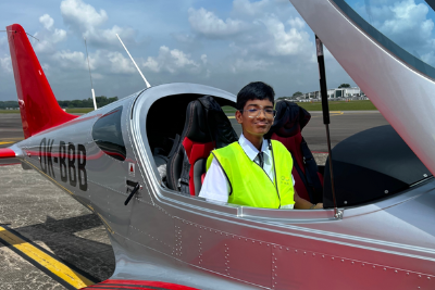 Trainee in a Trainer Aircraft flight at seletar