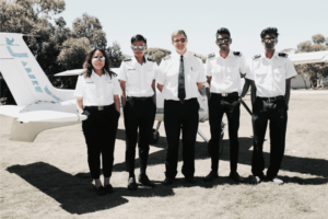 Photo of Youth Pilot Students and Captain